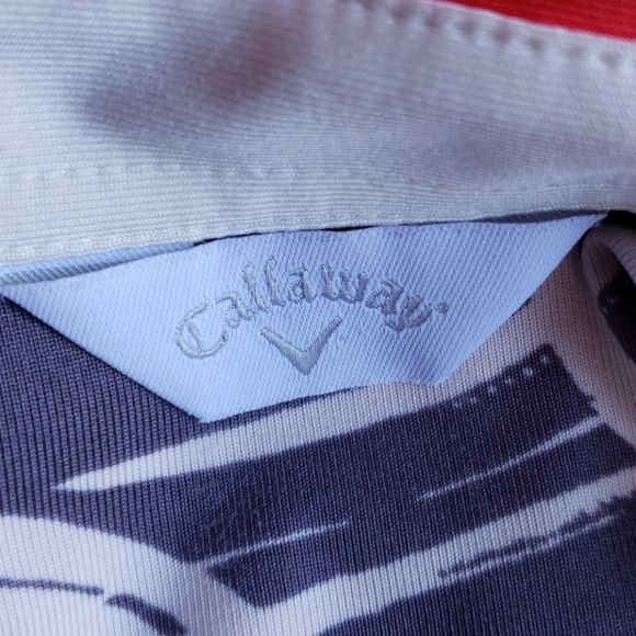 CALLAWAY Women's Red Stretch UPF 15+ Elbow Sleeve Golf Polo Shirt sz S - Picture 5 of 8